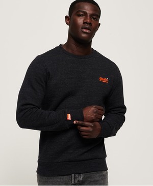 Superdry Orange Label Crew Férfi Pulóver Fekete | KNFVY8193